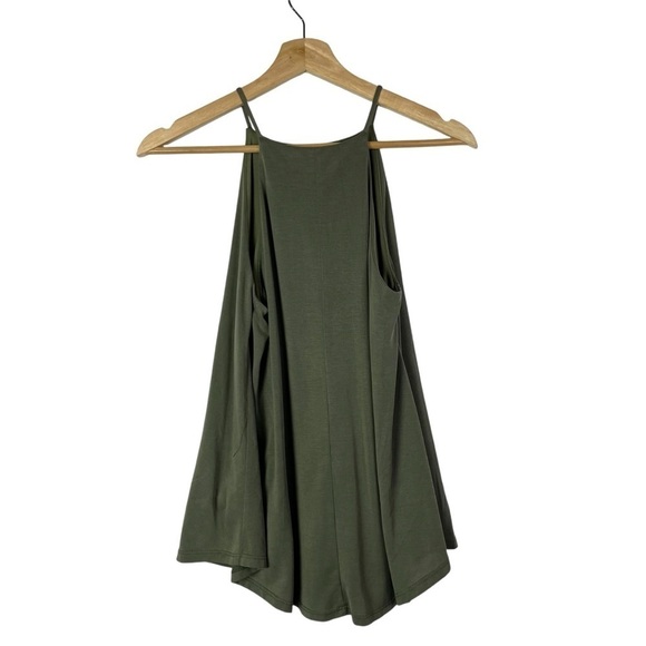 Moa Moa Green Square High Neck Swing Tank Top S - Picture 2 of 4